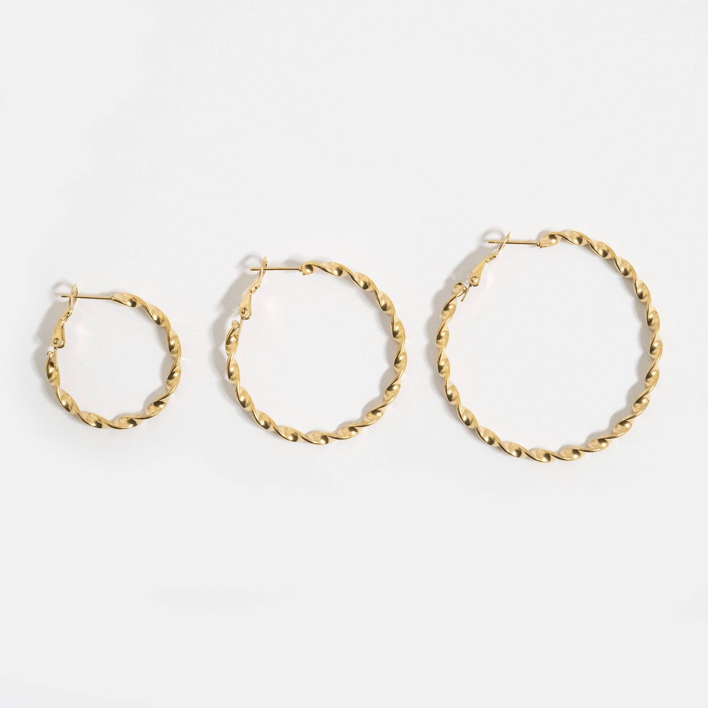 Twist Hoop Earrings - Premium 18K Gold PVD Stainless Steel