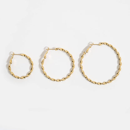 Twist Hoop Earrings - Premium 18K Gold PVD Stainless Steel