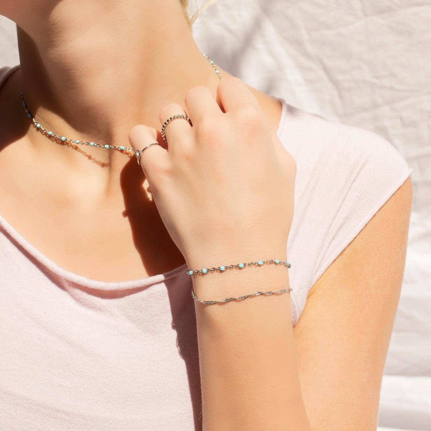 Turquoise Confetti Bracelet - Premium 18K Gold PVD Stainless Steel