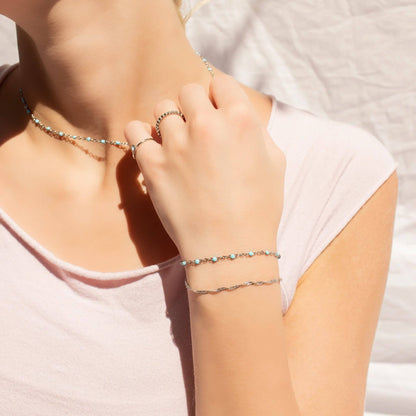 Turquoise Confetti Bracelet - Premium 18K Gold PVD Stainless Steel