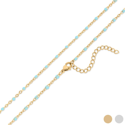 Turquoise Chain Necklace - Premium 18K Gold PVD Stainless Steel