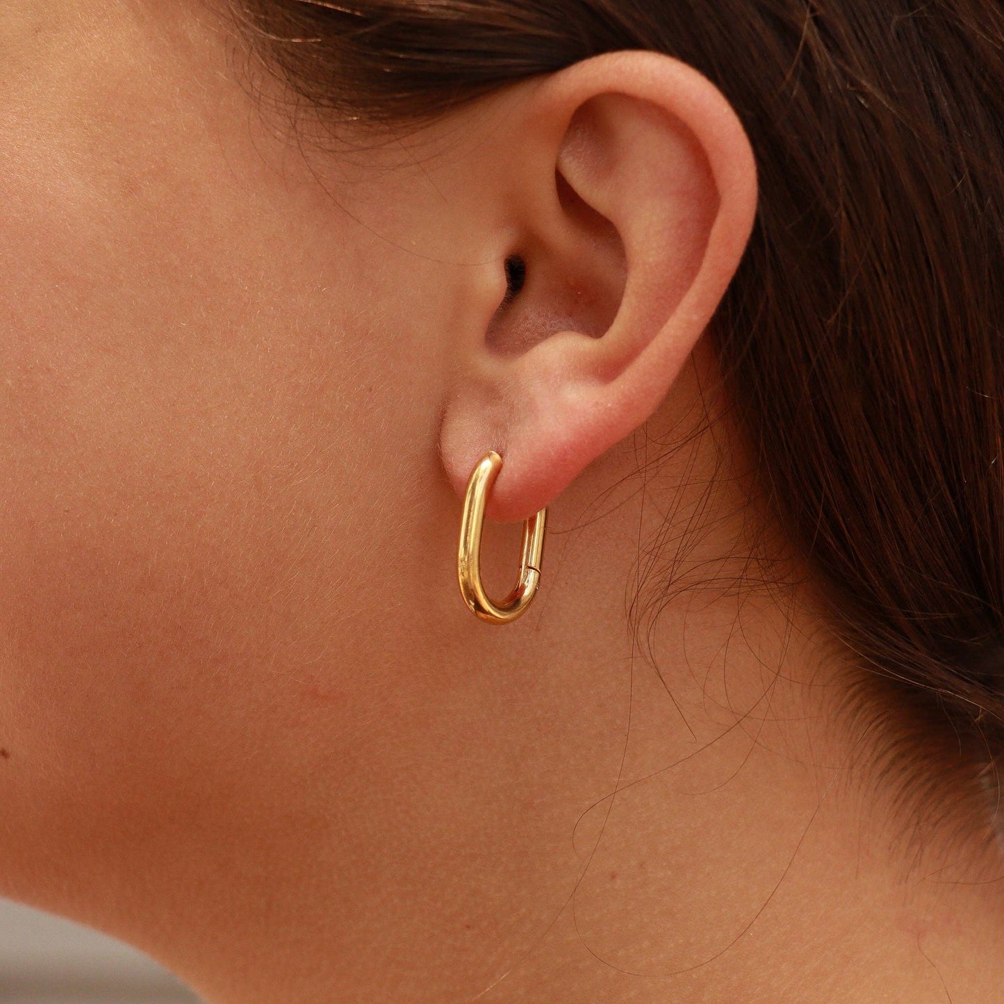 Oval Huggie Earrings  - Premium 18K Gold PVD Stainless Steel