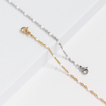 White Confetti Chain Bracelet- Premium 18K Gold PVD Stainless Steel