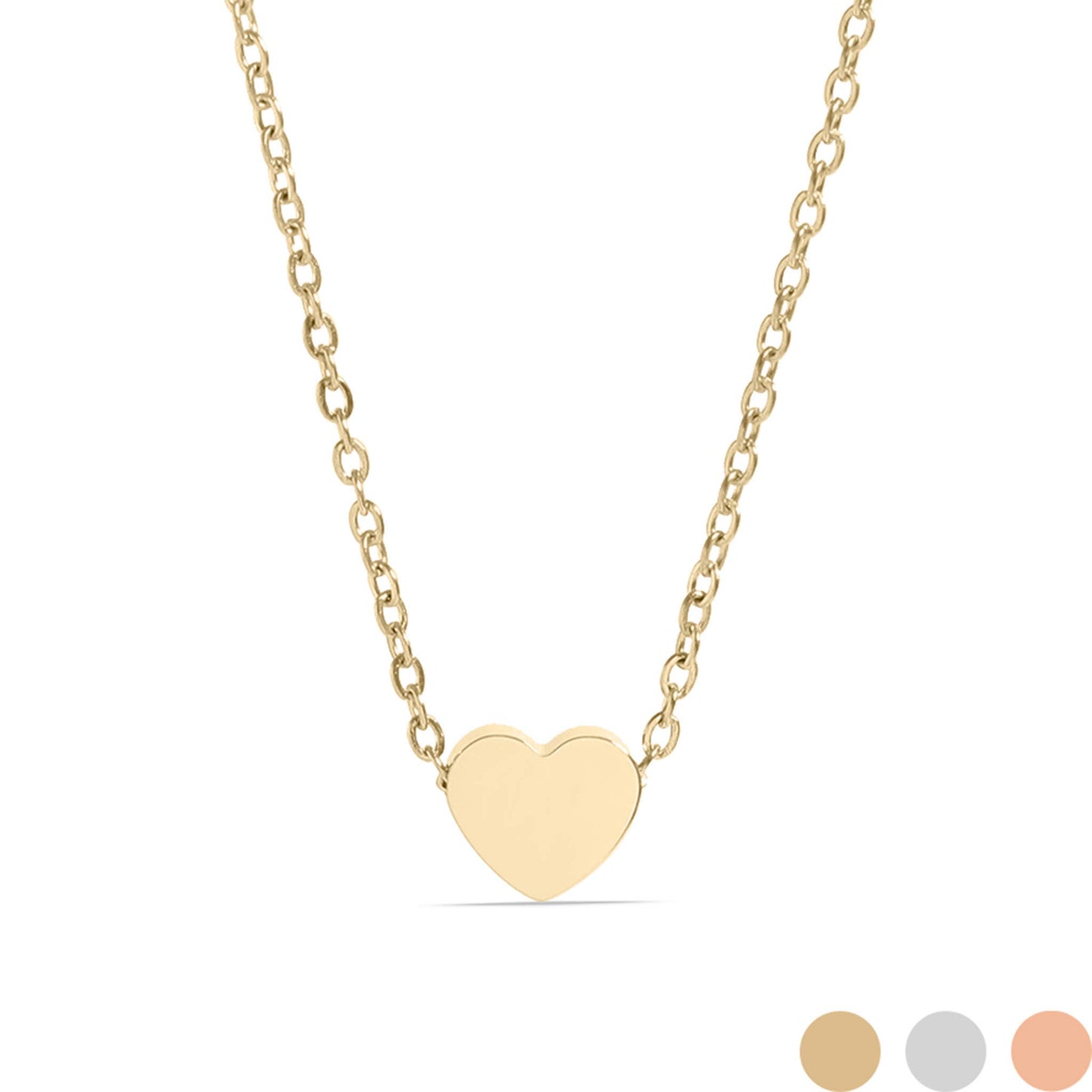 Stainless Steel Mini Heart Necklace - Premium 18K Gold PVD Stainless Steel