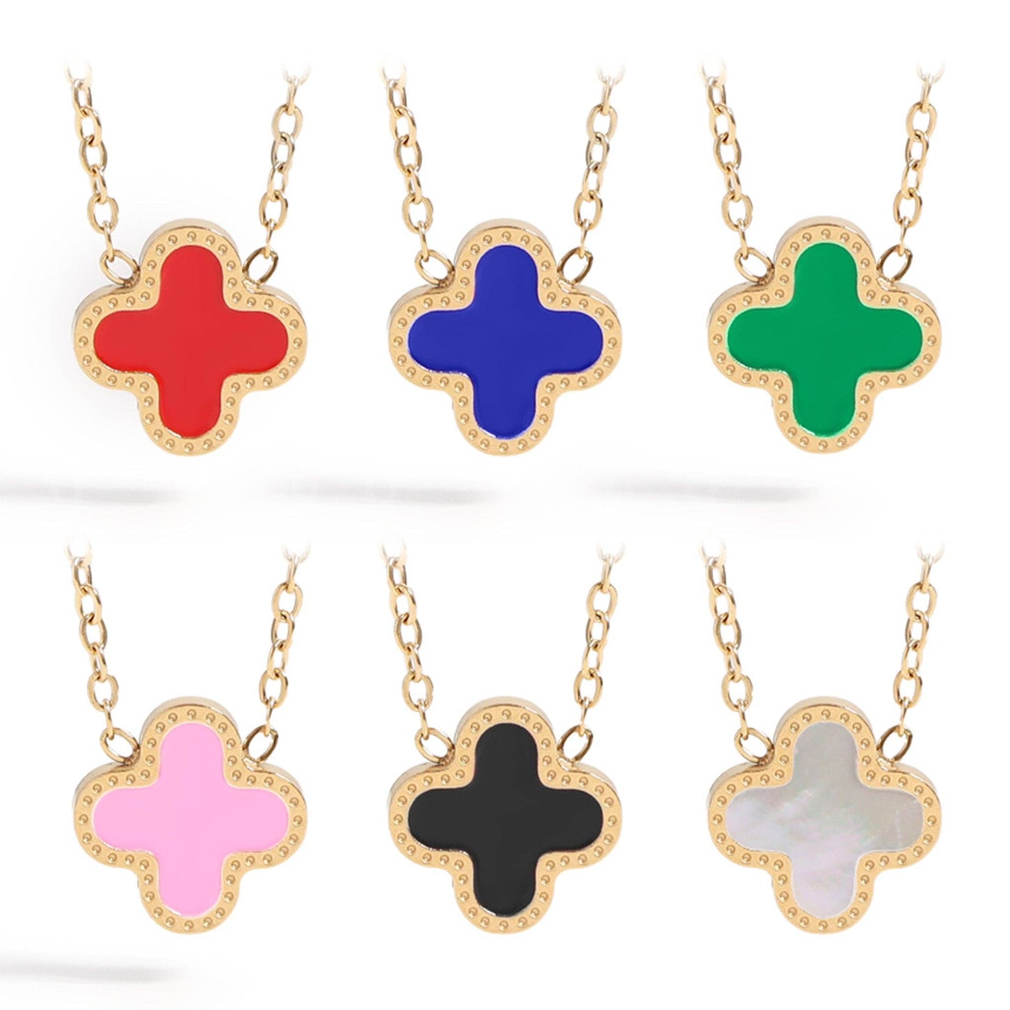 Lucky Clover Charm Necklace - Premium 18K Gold PVD Stainless Steel