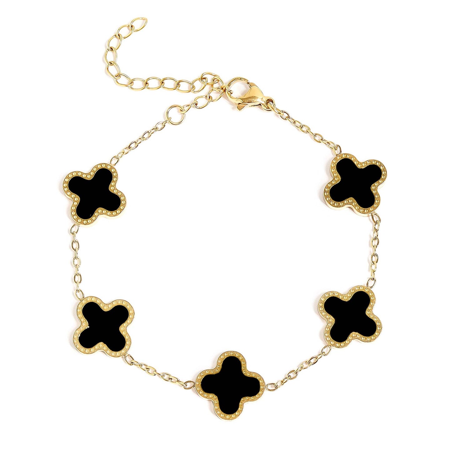 Lucky Clover Charm Bracelet - Premium 18K Gold PVD Stainless Steel