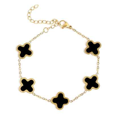 Lucky Clover Charm Bracelet - Premium 18K Gold PVD Stainless Steel
