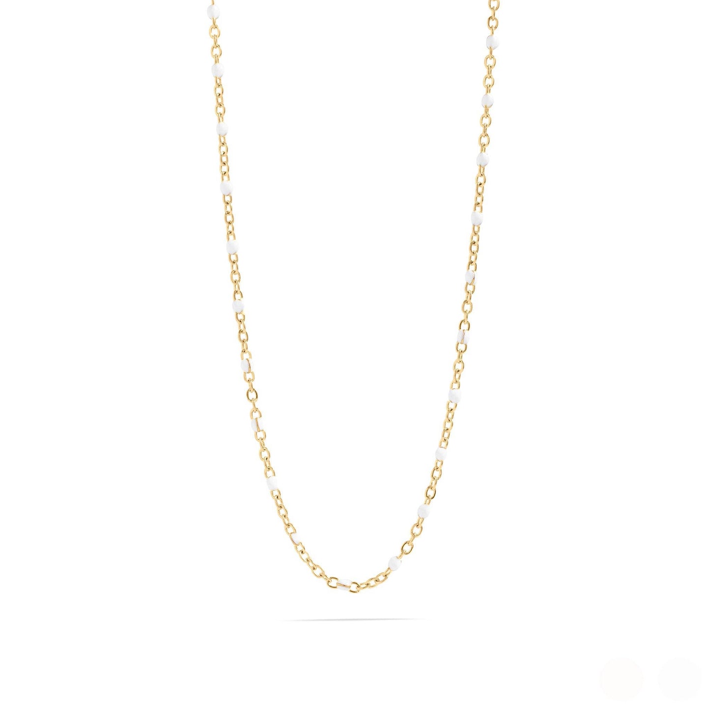 White Confetti Chain Necklace - Premium 18K Gold PVD Stainless Steel