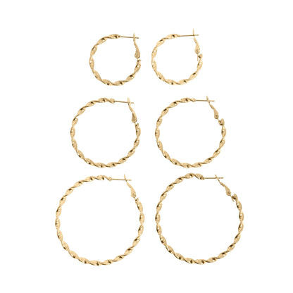 Twist Hoop Earrings - Premium 18K Gold PVD Stainless Steel