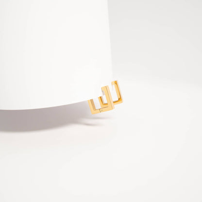 Square Huggie Earrings - Premium 18K Gold PVD Stainless Steel
