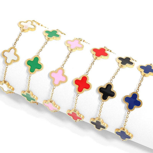 Lucky Clover Charm Bracelet - Premium 18K Gold PVD Stainless Steel