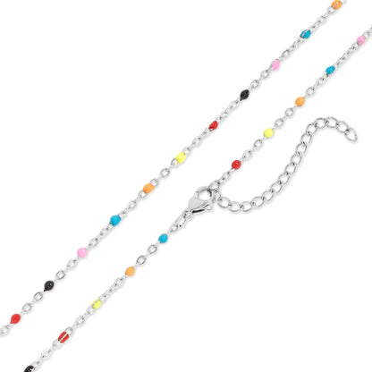 Multi-Color Confetti Chain Necklace - Premium 18K Gold PVD Stainless Steel