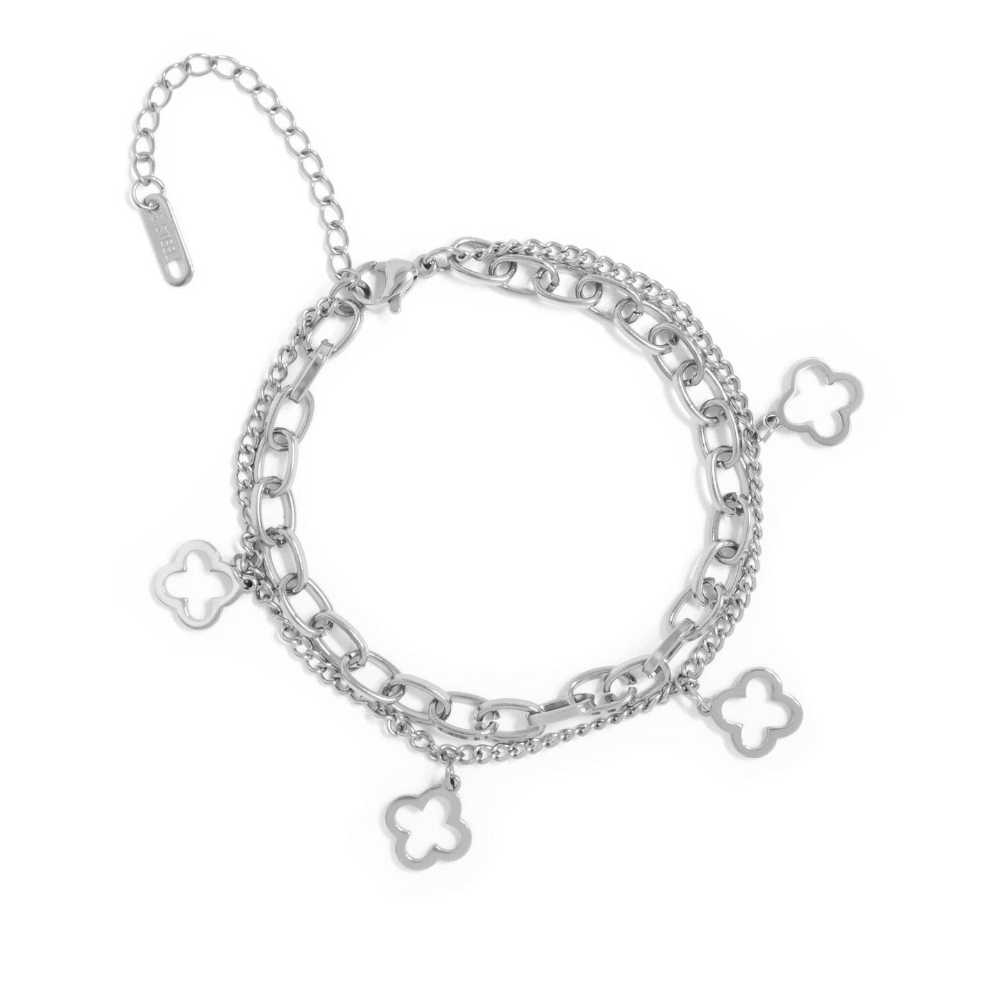 Lucky Clover Charm Bracelet - Premium 18K Gold PVD Stainless Steel