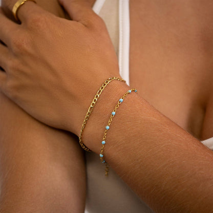 Turquoise Confetti Bracelet - Premium 18K Gold PVD Stainless Steel