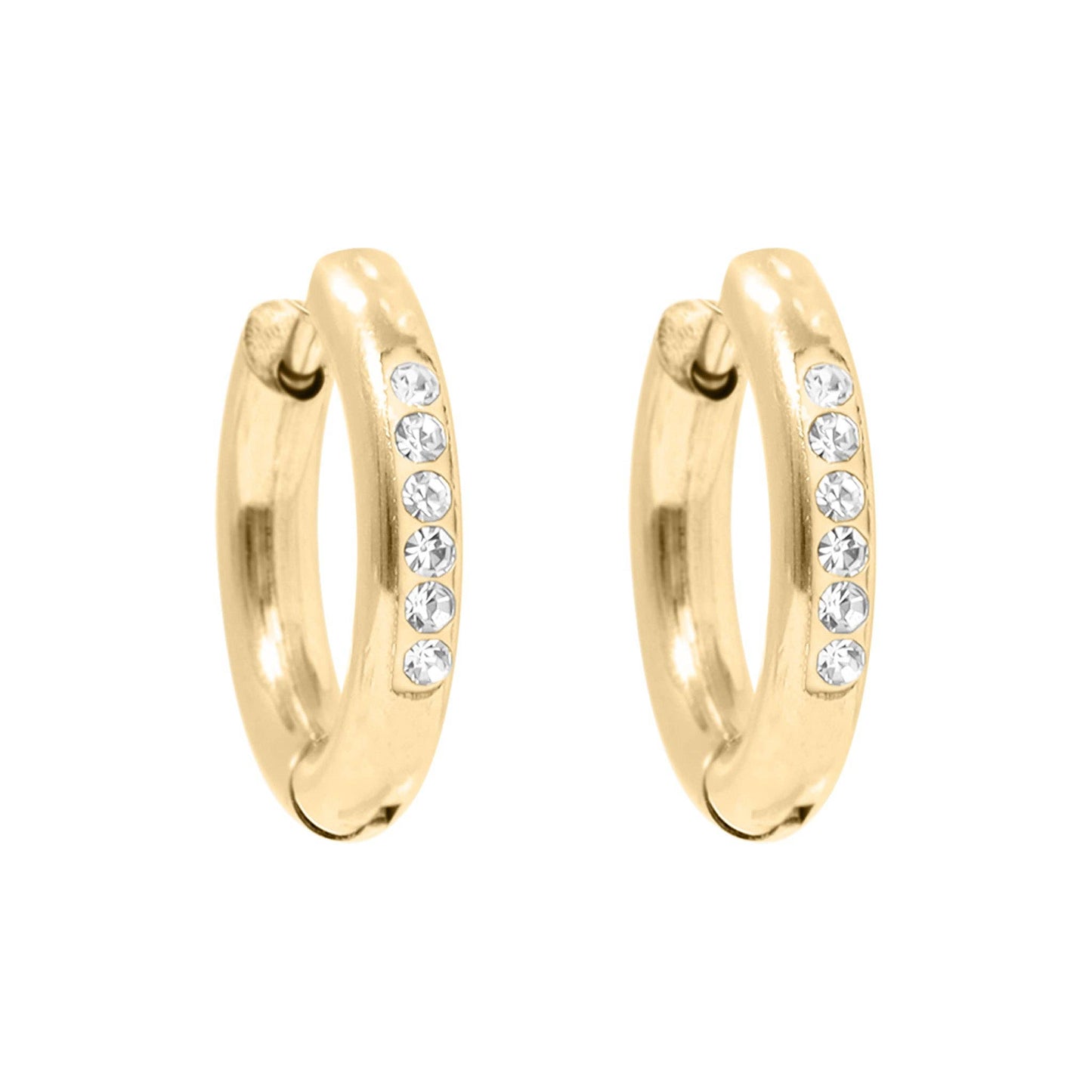 CZ Huggie Hoop Earrings - Premium 18K Gold PVD Stainless Steel