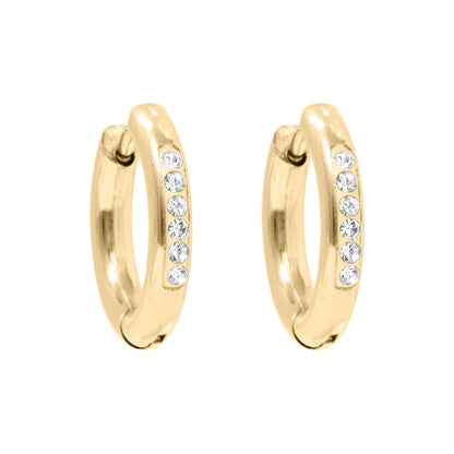 CZ Huggie Hoop Earrings - Premium 18K Gold PVD Stainless Steel